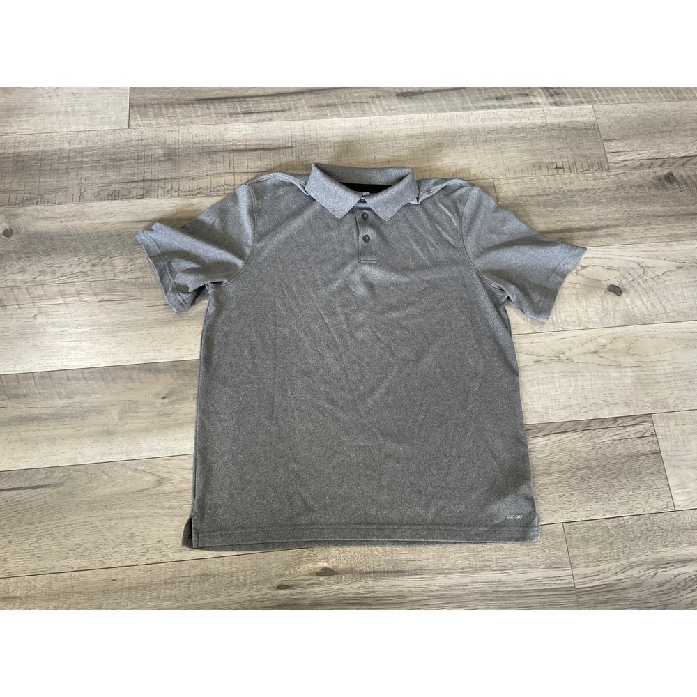 Champion C9 Duo Dry Mens Polo Shirt Gray Short Sleeve Activewear‎ Size Large